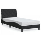 Bed Frame with LED without Mattress Black 90x200 cm Velvet
