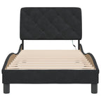 Bed Frame with LED without Mattress Black 90x200 cm Velvet