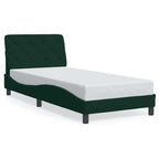 Bed Frame with LED without Mattress Dark Green 90x200 cm Velvet