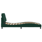 Bed Frame with LED without Mattress Dark Green 90x200 cm Velvet