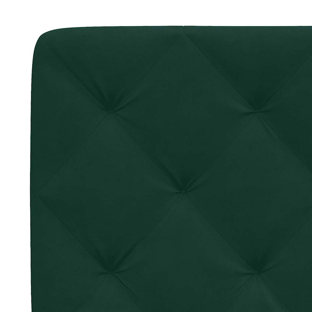 Bed Frame with LED without Mattress Dark Green 90x200 cm Velvet