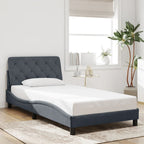 Bed Frame with LED without Mattress Dark Grey 100x200 cm Velvet