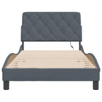 Bed Frame with LED without Mattress Dark Grey 100x200 cm Velvet