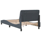 Bed Frame with LED without Mattress Dark Grey 100x200 cm Velvet