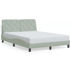 Bed Frame with LED without Mattress Light Grey 120x200 cm Velvet