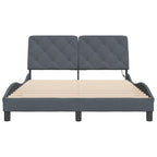 Bed Frame with LED without Mattress Dark Grey 120x200 cm Velvet
