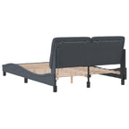 Bed Frame with LED without Mattress Dark Grey 120x200 cm Velvet