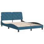 Bed Frame with LED without Mattress Blue 120x200 cm Velvet