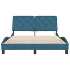 Bed Frame with LED without Mattress Blue 120x200 cm Velvet