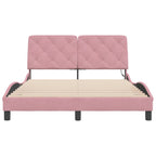 Bed Frame with LED without Mattress Pink 120x200 cm Velvet