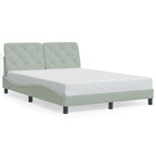 Bed Frame with LED without Mattress Light Grey 140x190 cm Velvet