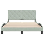Bed Frame with LED without Mattress Light Grey 140x190 cm Velvet