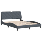 Bed Frame with LED without Mattress Dark Grey 140x190 cm Velvet