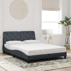Bed Frame with LED without Mattress Dark Grey 140x190 cm Velvet