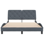 Bed Frame with LED without Mattress Dark Grey 140x190 cm Velvet