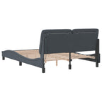Bed Frame with LED without Mattress Dark Grey 140x190 cm Velvet