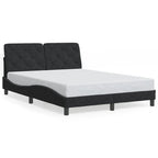 Bed Frame with LED without Mattress Black 140x190 cm Velvet