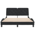Bed Frame with LED without Mattress Black 140x190 cm Velvet