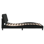Bed Frame with LED without Mattress Black 140x190 cm Velvet