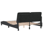 Bed Frame with LED without Mattress Black 140x190 cm Velvet