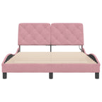 Bed Frame with LED without Mattress Pink 140x190 cm Velvet