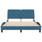 Bed Frame with LED without Mattress Blue 140x200 cm Velvet