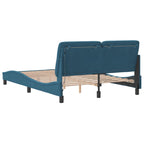Bed Frame with LED without Mattress Blue 140x200 cm Velvet