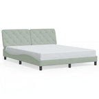 Bed Frame with LED without Mattress Light Grey 160x200 cm Velvet