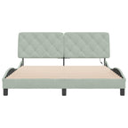 Bed Frame with LED without Mattress Light Grey 160x200 cm Velvet