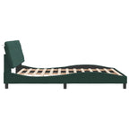 Bed Frame with LED without Mattress Dark Green 160x200 cm Velvet