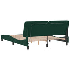 Bed Frame with LED without Mattress Dark Green 160x200 cm Velvet