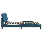 Bed Frame with LED without Mattress Blue 160x200 cm Velvet