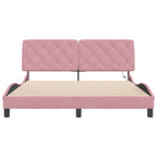 Bed Frame with LED without Mattress Pink 160x200 cm Velvet