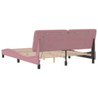 Bed Frame with LED without Mattress Pink 160x200 cm Velvet