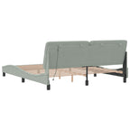Bed Frame with LED without Mattress Light Grey 180x200 cm Velvet