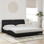Bed Frame with LED without Mattress Black 180x200 cm Velvet