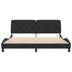 Bed Frame with LED without Mattress Black 180x200 cm Velvet