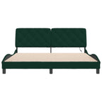 Bed Frame with LED without Mattress Dark Green 180x200 cm Velvet