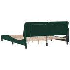 Bed Frame with LED without Mattress Dark Green 180x200 cm Velvet