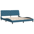 Bed Frame with LED without Mattress Blue 180x200 cm Velvet