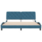 Bed Frame with LED without Mattress Blue 180x200 cm Velvet