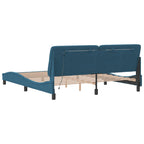 Bed Frame with LED without Mattress Blue 180x200 cm Velvet