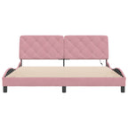 Bed Frame with LED without Mattress Pink 180x200 cm Velvet