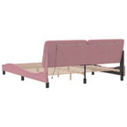 Bed Frame with LED without Mattress Pink 180x200 cm Velvet