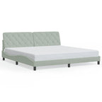 Bed Frame with LED without Mattress Light Grey 200x200 cm Velvet