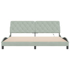 Bed Frame with LED without Mattress Light Grey 200x200 cm Velvet