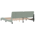 Bed Frame with LED without Mattress Light Grey 200x200 cm Velvet