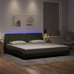 Bed Frame with LED without Mattress Light Grey 200x200 cm Velvet