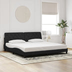 Bed Frame with LED without Mattress Black 200x200 cm Velvet