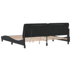 Bed Frame with LED without Mattress Black 200x200 cm Velvet